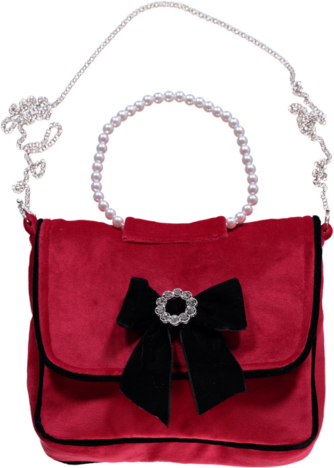 Bolsa em veludo vermelho