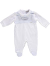 Babygrow branco com detalhes azuis