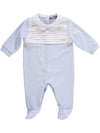 Babygrow azul com peito com pregas