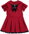 Vestido de veludo vermelho com laço preto