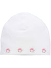 Gorro branco com flores