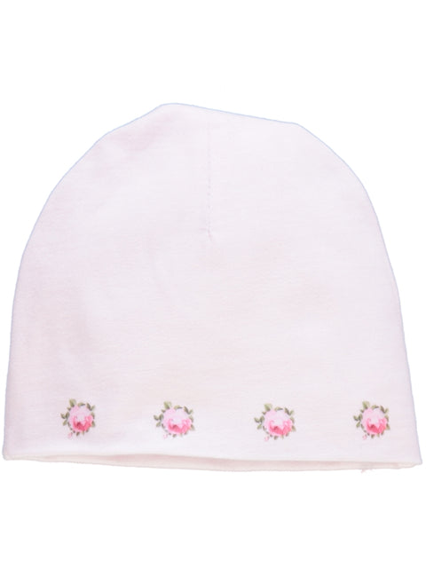 Gorro rosa com flores