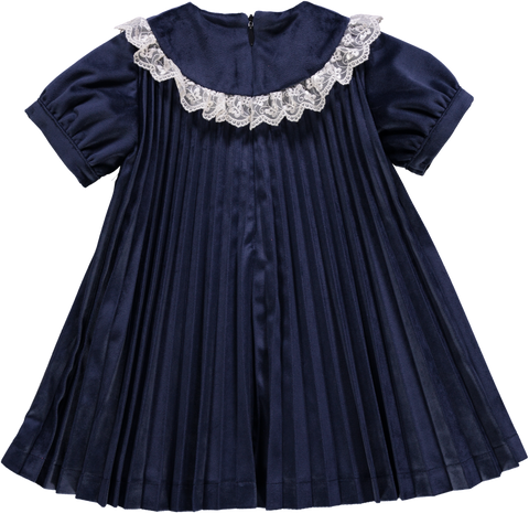 Vestido de bebé navy plissado