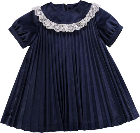 Vestido de bebé navy plissado