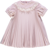 Vestido de bebé rosa plissado