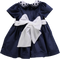 Vestido de bebé navy com golas bordadas