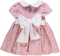 Vestido de bebé rosa florido com smocks