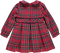 Vestido de bebé vermelho xadrez com laço navy