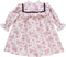 Vestido de bebé rosa florido com folhos