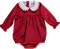 Body de menina vermelho com gola bordada