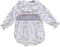Body de menina azul florido com smocks