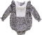Body de menina azul florido com pregas e folhos