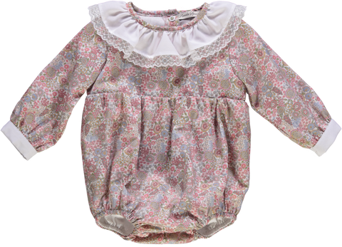 Body de menina florido com renda