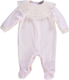 Babygrow de menina rosa com gola plissada