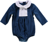 Body de menino azul de veludo