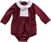 Body de menino bordeaux de veludo