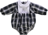 Body de menino em xadrez preto e branco