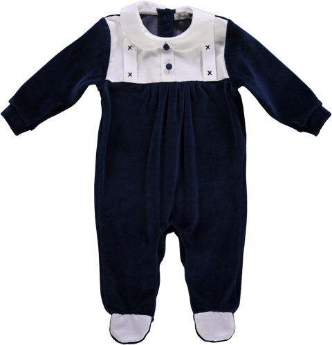 Babygrow de menino com detalhes bordados