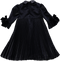 Vestido de veludo preto plissado com brilhantes