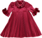Vestido de veludo vermelho plissado com brilhantes