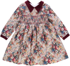 Vestido florido com smocks