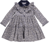Vestido marinho florido com folhos
