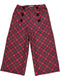 Calças xadrez vermelho com botões