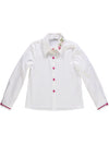 Blusa branca com bordado de tulipa