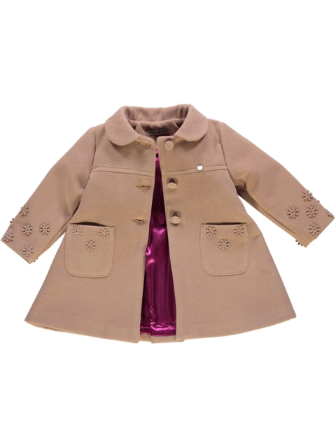 Casaco camel com flores