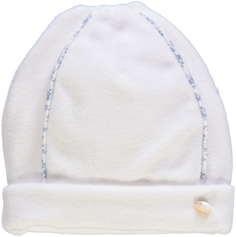 Gorro branco com detalhe de vivo