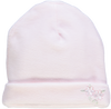Gorro rosa com flores bordadas