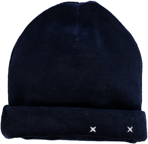 Gorro azul marinho bordado