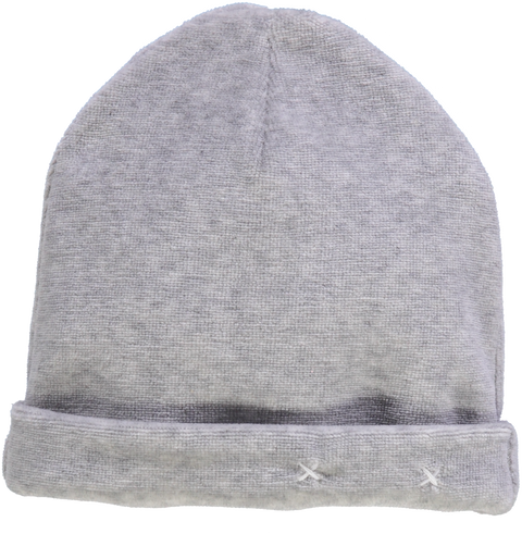 Gorro cinzento  bordado