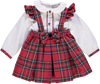Conjunto de saia pregas xadrez vermelho