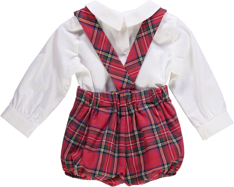 Conjunto de calções xadrez bebé menino