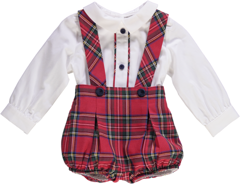 Conjunto de calções xadrez bebé menino