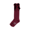 Eggplant socks with velvet bow
