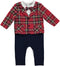Babygrow effect red checkered suit with blue pants