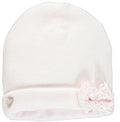 Light pink hat with pink lace bow