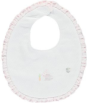 Pink bib with embroidered bunny