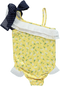 Fato de banho amarelo com margaridas e laço