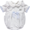 Body floral azul com laço