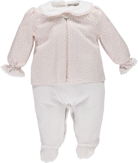Babygrow branco com túnica florida
