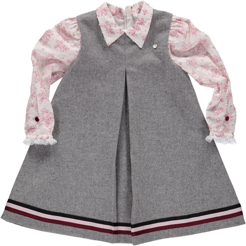 Gray dress skirt with ensemble effect