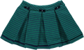 Pied green poule skirt with bows