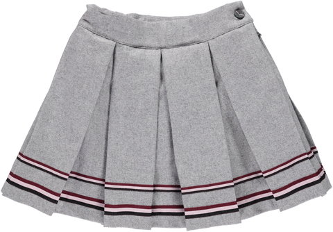 Gray skirt with ribbon at the hem