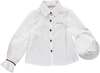Camisa branca com mangas plissadas