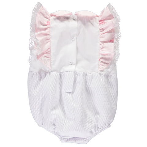 Body de menina branco com folhos e estampado floral