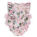 Pink Japanese floral print bodysuit with bows
