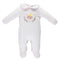 Babygrow branco com estampado colorido padrão bebé